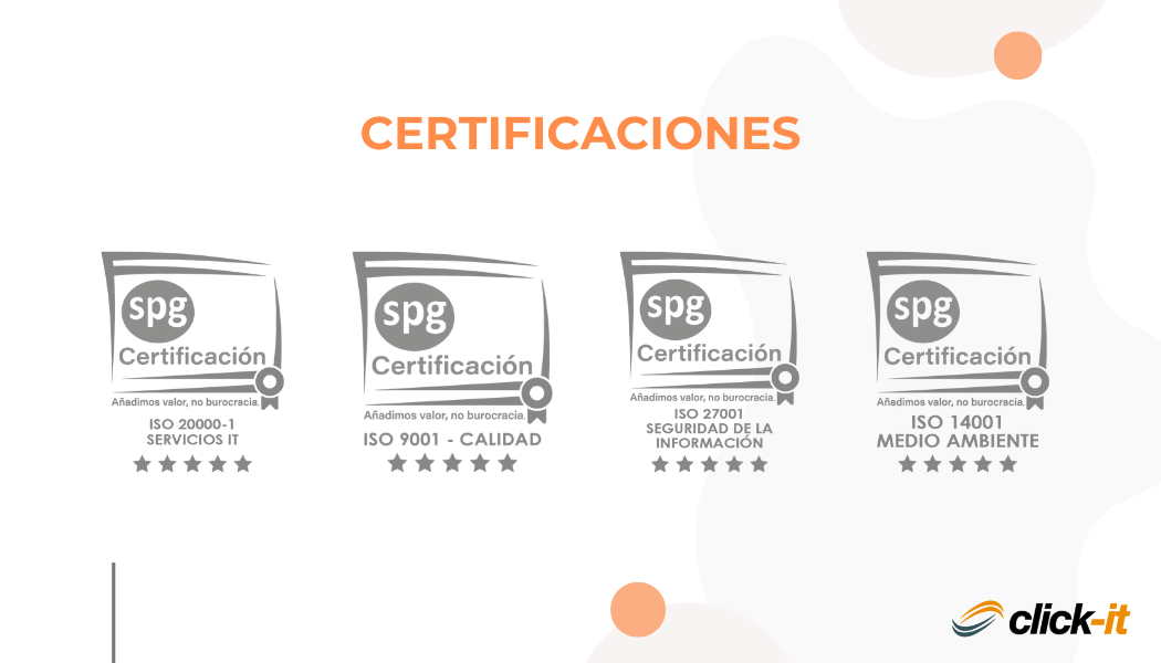 Click-IT obtiene las Certificaciones ISO 20000-1, ISO 14001, ISO 9001 e ISO 27001